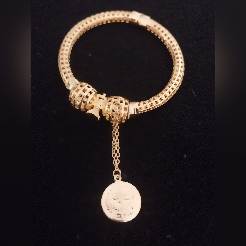 18k Gold Plated Bracelet with Charm